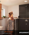 Bathroom with 5 Inch And 6 Inch LED Recessed Downlight Kit With Trim, Dimmable, 9W Equal 65W, Wet Rated UL Energy Star