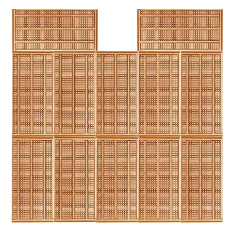 12-pack 50x100mm copper stripboards for DIY soldering and prototyping, single-sided perfboard with 2 3 5 joint ribbon boards