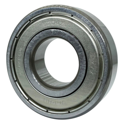 Close-up of 6204-2Z deep groove ball bearing with double metal seal, part of 2 Pack 6204-2Z Deep Groove Ball Bearings With Double Metal Seal 20x47x14mm Pre Lubricated Chrome Steel Durable Quiet Performance Best Value And Cost Effective Bearings Set