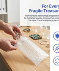 Self-Adhesive Bubble Cushioning Bags For Shipping Electronics And Camera Lenses, Lightweight Reusable Pouch, 8x4 Inch
