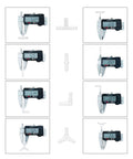 Pro Grade Aquarium Airline Tubing Connectors Set 40 Pack No Fuss Y T L I Adapters For 3 16th Inch Air Lines with calipers