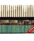 30 Piece Diamond Rotary Tool Bits Set Pro Grade For Engraving And Carving 120 Grit Burrs One Eighth Inch Shank in box