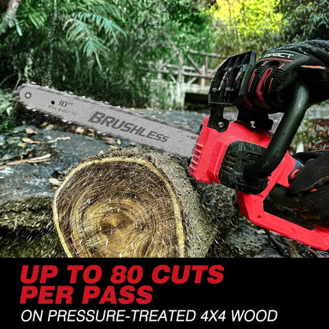 10 Inch Cordless Chainsaw With Brushless Motor Auto Oiler For Wood Cutting Battery Powered Mini Chainsaw Tool only Compatible With 18V Lithium Ion Batteries killer in action cutting wood