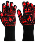 Heavy Duty Silicone Grill Gloves And Oven Mitts For BBQ Boss Level Heat Resistance Up To 1472 Fahrenheit Fireproof Non Slip Red One Pair