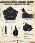 Epic 8 Piece Renaissance Medieval Costume Accessories Set For Men Featuring Leather Wrist Guards and Sword Sheath in Black
