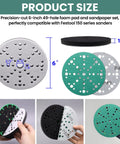 Do It All 6 Inch Sanding Pads And Discs Kit With Tear Resistant 49 Hole Film Sandpaper Grit 40 To 320 For Auto Body Metal And Wood