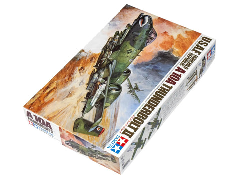 Box of 1/48 Scale A-10 Thunderbolt II Plastic Model Kit With Pilot Figure And Ejection Seat, Decals For Five USAF Aircraft