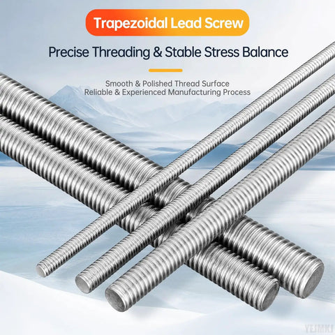 Tr6x2 double start screw kit with brass nut, 200mm shafts for DIY CNC routers and 3D printers, smooth movement.