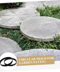 Circular Patio Paving Mold 13.58 Inch Reusable Plastic Stepping Stone DIY Garden Path Maker installed in outdoor setting