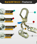 Rebar Romeo 29 Inch Steel Rebar Chain Assembly With Self Locking Hooks showing key features like self-locking rebar hook and twist chain