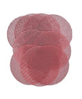 Heavy Duty 1 Inch 25mm Mesh Hook Loop Sanding Discs stacked, designed for smoothing wood, metal, and plastic without clogging.