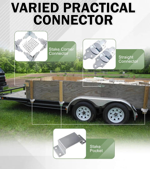 Four Sets Trailer Wood Side Brackets Latches With Screws for secure trailer wood sides and cargo with stake pocket connectors.