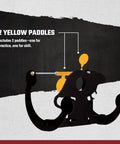Rockin' Rat Airgun Targets Black with two yellow paddles on steel rim, quick reset design for backyard practice and drills