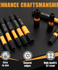Close-up of Torx Security Bit Set With 27 Pieces Tamper Proof Precision Bits Including 2 Inch And 1 Inch Lengths Magnetic Holder