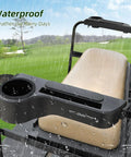 Golf Cart Armrest With Cup Holder And Rear Seat Rests For EZGO Club Car Yamaha in rain, waterproof feature highlighted