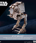 Wooden Star Wars AT ST Walker 3D Puzzle Featuring Smooth Shifting Gear System That Delivers Real Walking Motion, detailed side view.