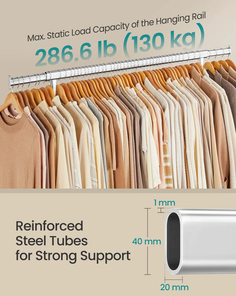 Heavy Duty Rolling Clothes Rack With Extendable Hanging Rod And Hella Sturdy Steel Frame Built Tough To Handle Maximum Load Smooth Glide Casters Save Your Back And Declutter Your Space Fast