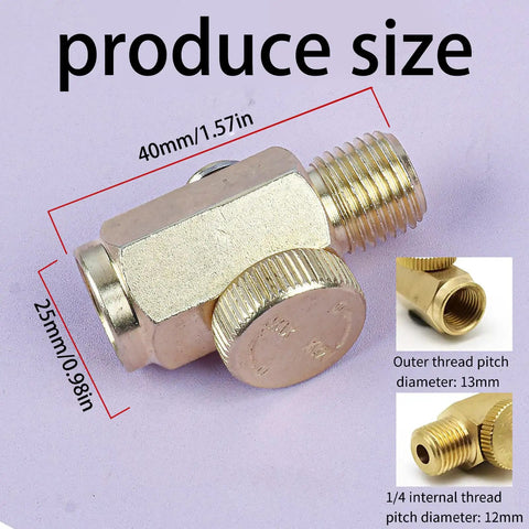 Pro Grade Pneumatic Speed Regulator With Dual Quarter Inch Threads For Industrial Equipment High Accuracy Air Regulator External 13mm And Internal 12mm Interfaces Built For 12mm To 40mm Tools In A Compact Portable Setup 40mm brass fitting