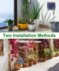 Solar Drip Irrigation Kit For Auto Plant Watering, 49Ft System With Anti Siphon Valve in indoor and outdoor setups