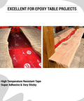Red Epoxy Resin Construction Tape For Sheathing, 2.4 Inch By 180 Foot Roll, used in epoxy table project.