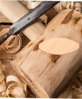 Premium 100 Pack Woodworking Biscuits For Slotting Machines Furniture Framing Connectors on wood with shavings.
