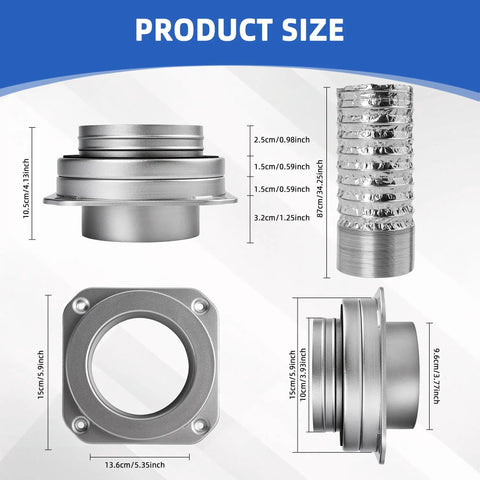 Magnetic Dryer Vent Connector Kit With Airtight DV180 Seal Quick Connect And Disconnect No Fuss Dryer Vent Coupling dimensions