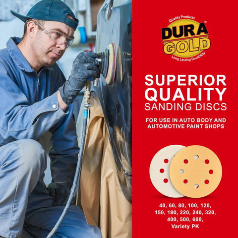 Man using 600 Grit Pro Grade 5 Inch Sanding Discs 8 Hole Pattern Dustless Hook And Loop Backing For Orbital DA Sander