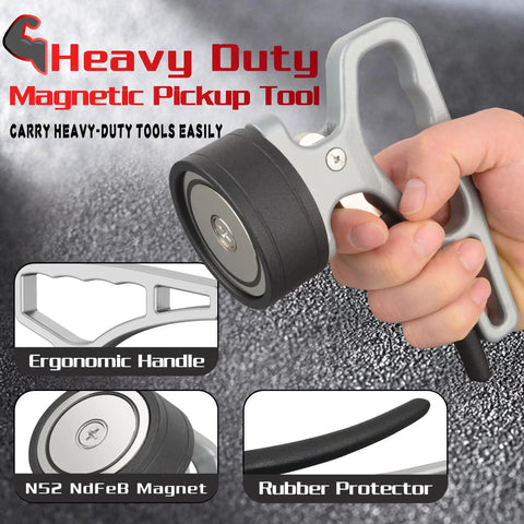 Heavy Duty Magnetic Grabber Tool With Quick Release Portable Lifter For Iron Plates And Metal Scraps Ergonomic Handle Tool Steel Construction Laser Cut Finish