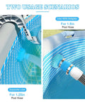 Pool Vacuum Hose Adapter Kit For 1.5 Inch Hoses With Plug And Play 1.25x1.5 Inch Rubber Connector And Stainless Steel Clamp Easy