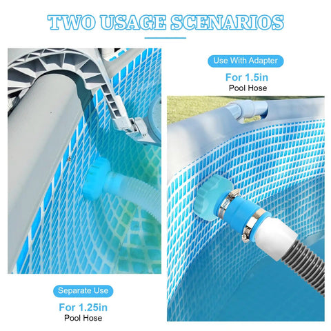 Pool Vacuum Hose Adapter Kit For 1.5 Inch Hoses With Plug And Play 1.25x1.5 Inch Rubber Connector And Stainless Steel Clamp Easy