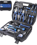 62 Piece Home Tool Set With Storage Toolbox Handy Diy Ready Kit For Home Garage Apartment And Dorm Includes Hammer Screwdrivers Pliers Tape Measure Hex Keys Sockets Bits And More For Quick Fixes And Everyday Projects in open case