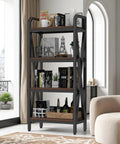 4 Tier Farmhouse Bakers Rack Heavy Duty Metal Wood Shelves Built Like A Tank Rock Solid X Brace Reinforcement Sleek Industrial Design Ultimate Kitchen Storage Solution 25.6 Inch Width with books and decor.