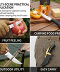 Ultra Sharp D2 Steel Pocket Utility Knife With Protective Sheath For Camping And Outdoor EDC in various uses.