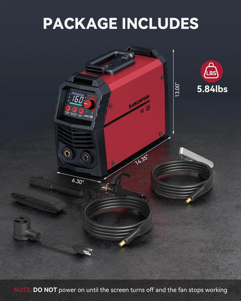 110V And 220V MMA Stick Welder With Large LED Display, 160 Amp Arc Inverter, Synergic Control, Portable Welding Machine with cables
