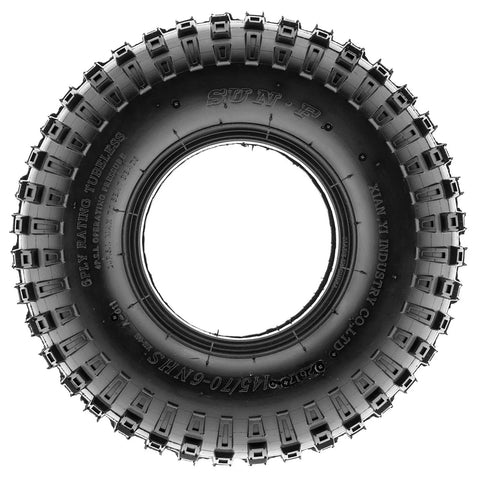 145/70-6 UTV Tire A011 Pair Of 2 All Terrain Hardpack 6 Ply, overhead view showing tread pattern