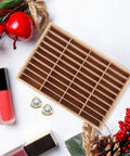 Kick Clutter To The Curb With This Premium Wooden Jewelry Tray Featuring Forty Velvet Lined Compartments perfect for organizing rings.