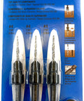 Knockout Adjustable Countersink Drill Bit Set With Tapered Twist Bits And 7/64 Inch Precision Cut Carbon Steel Wood Hole Cutter in packaging.