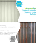 Comparison of galvanized steel used in Outdoor Storage Shed 5x3 Ft Metal Tool Shed with door and lock for patio garden backyard.