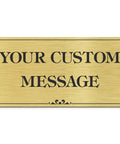 Custom Office Sign And Name Plate For Doors Or Walls, Indoor Outdoor Use, Horizontal Style, gold plaque with custom text