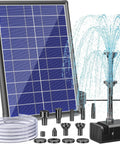 8 Watt Solar Water Pump With Dry Run Protection No Plug Needed For Bird Baths And Small Ponds, includes nozzles and tubing