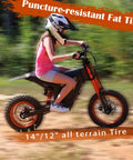 Teen riding Electric Dirt Bike For Teens And Adults With 3000W Peak Mid Drive Motor 200NM Torque 37 MPH Top Speed 48V 21Ah