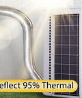 Heavy Duty Outdoor AC Pipe Foam Insulation Tape Wrap With Foil Fiberglass Layer installed, reflecting heat on HVAC pipe