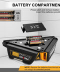 Battery compartment for Square Laser Level for Floors and Tile Projection 30 Ft Red Beam with 90 Degree Layout Guide, Pro Grade Magnetic Square Tool