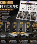 Heavy Duty Carbon Steel Rivet Nut Tool Set M3 To M8 Fits Thin Sheet Metal Tubing With Setter Creates Threaded Inserts Fast In Compact Case Good For Mechanics And DIY Guys Wanting Real Heavy Duty Gear For Any Job Site On The Go. 50-piece kit with M3-M8 rivet nuts in case