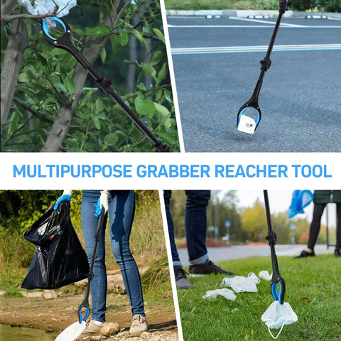 38 Inch Extra Long Grabber Reacher Tool 3 Pack Foldable Reacher Grabber Pickup Tools With 360 Degree Rotating Jaw And Magnet Heavy Duty Pick Up Grabbers For Seniors Trash Cleanup And Recovery