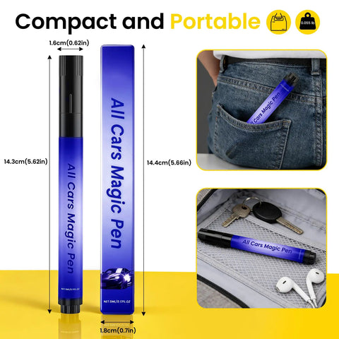 Scratch Remover Pen For Cars All Colors Dope DIY Paint Repair Kit Quick Fix For Wear Swirl Marks And Scuffs Long Lasting Formula Works On All Finishes Portable 1 Pack Blue