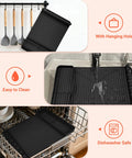 Silicone Grill Mat Two Pack for Blackstone 16x11.5 Inch Non Slip Tool Mats With Sauce Drip Pad And Wavy Grip For Outdoor BBQ Pros