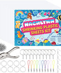 Shrink Plastic Sheets Kit 171 Pcs For Christmas Crafting Heat Shrink Art Keychain Kit with 30 sheets and craft supplies