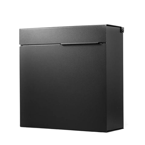 Modern Black Powder Coated Large Wall Mount Mailbox Made From Heavy Gauge American Aluminum Rust Proof And Designed And Made In North America