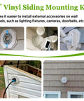 Outdoor Light Siding Mount Kit White Octagon Block For Vinyl Siding 6.57 Inch Light Mounting Block Easy Install Weatherproof Siding Block Compatible With T111 And HardiePlank For 4 To 10 Inch Siding Heights on exterior walls